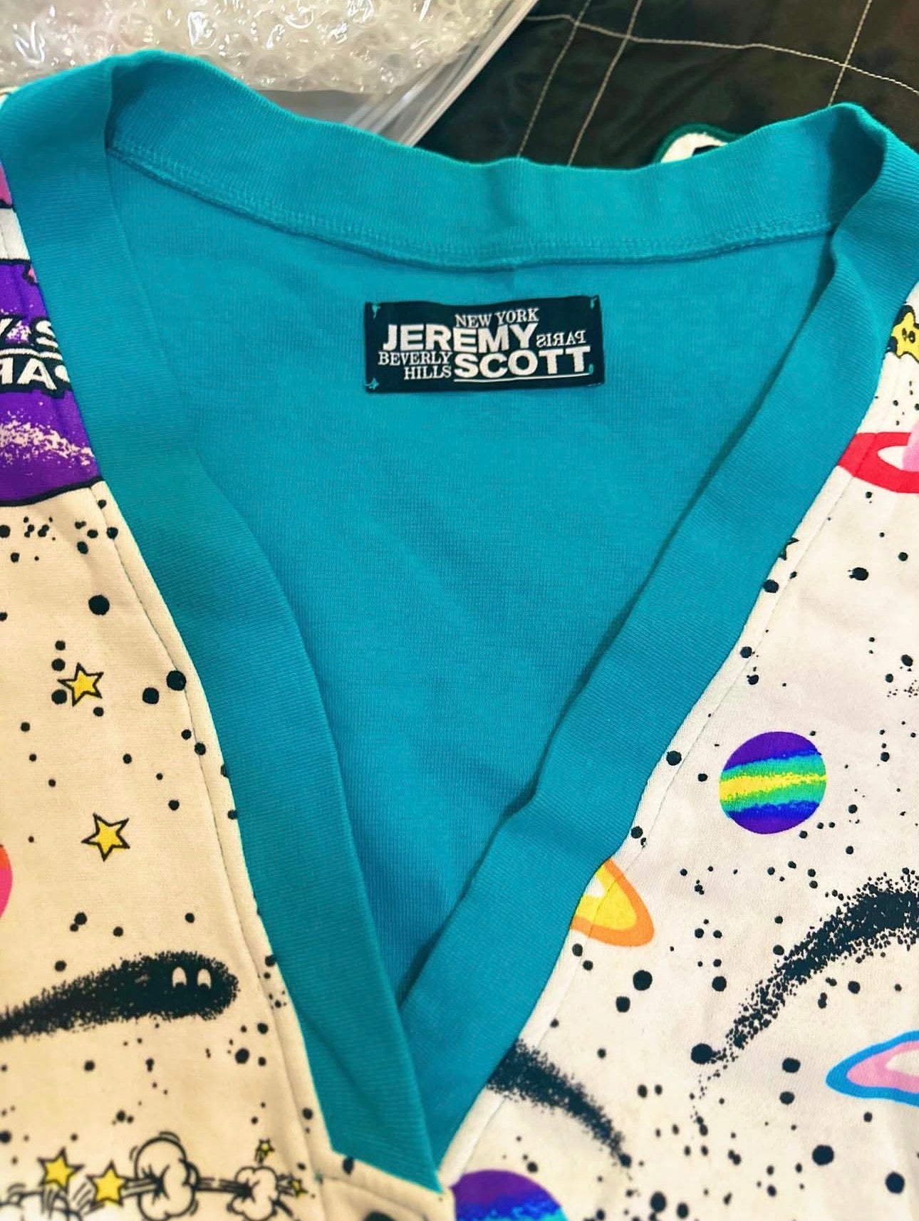 Vintage Jeremy Scott Autumn/Winter 2007 "Happy Daze Collection" Space poodles cardigan