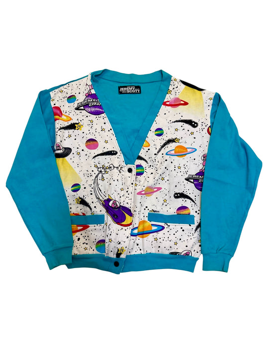 Vintage Jeremy Scott Autumn/Winter 2007 "Happy Daze Collection"  Space poodles cardigan
