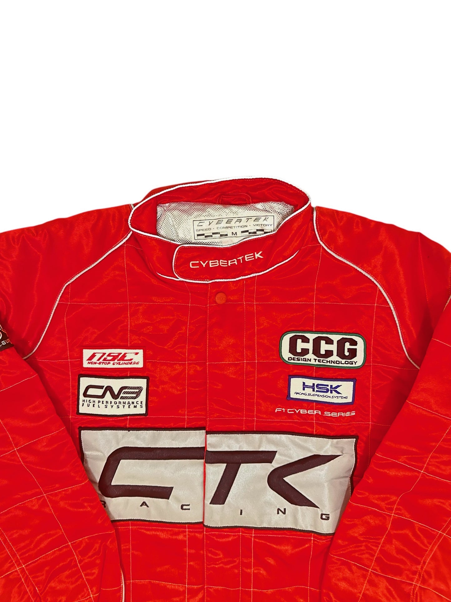 RARE!! Vintage 1996 Red Cybertek CTK Racing Reflective Jacket