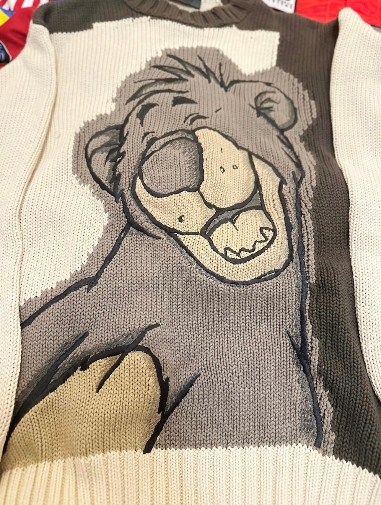 Vintage SUPER RARE 1999 ICEBERG HISTORY Disney “BALOO FROM JUNGLE BOOK” SWEATER