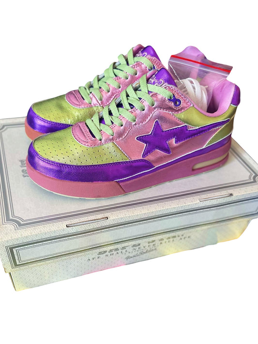 F/W 2006 Bathing Ape Pharrell Williams x Bapesta Roadsta “In My Mind” Sneakers, Purple /Green 🟣🟢