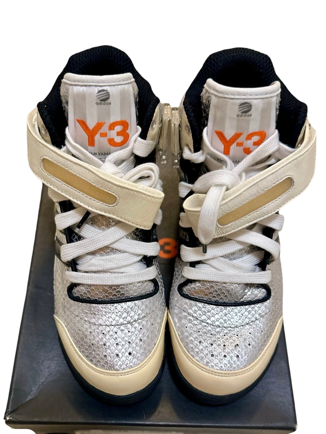 Y-3 Adidas, Spring/Summer 2004 High Fashion BBal Mid High-Top Sneaker & Yohji Yamamoto Y-3 Adidas Fall/Winter 2005 metallic Down Puffer Jacket