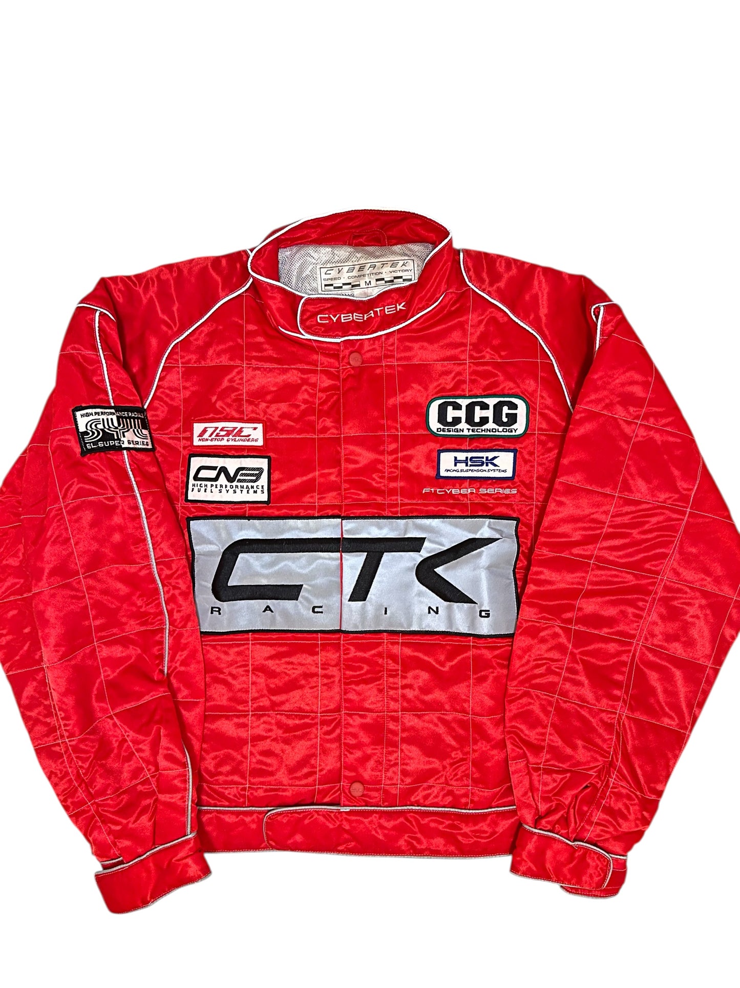 RARE!! Vintage 1996 Red Cybertek CTK Racing Reflective Jacket