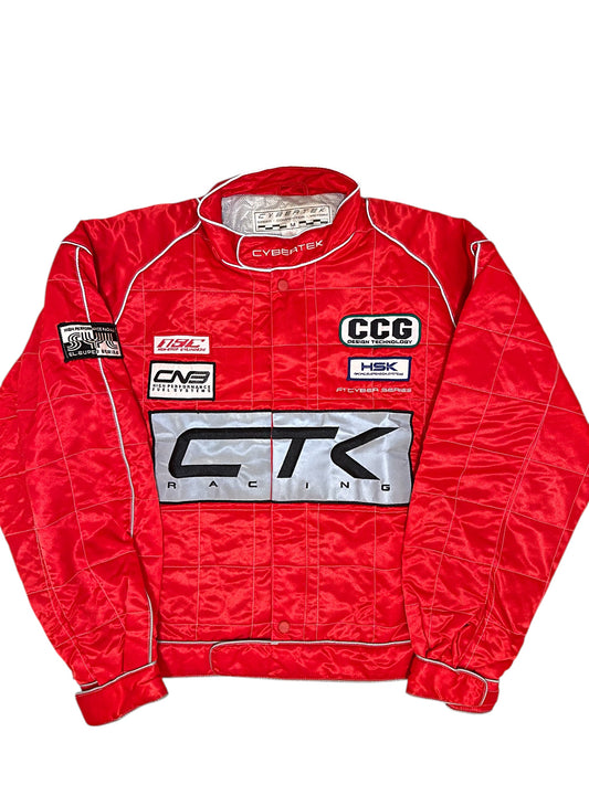 RARE!! Vintage 1996 Red Cybertek CTK Racing Reflective Jacket