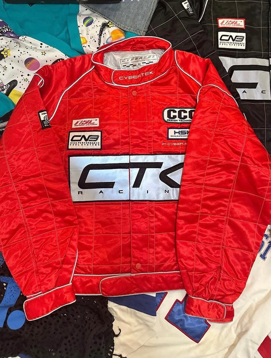 RARE!! Vintage 1996 Red Cybertek CTK Racing Reflective Jacket