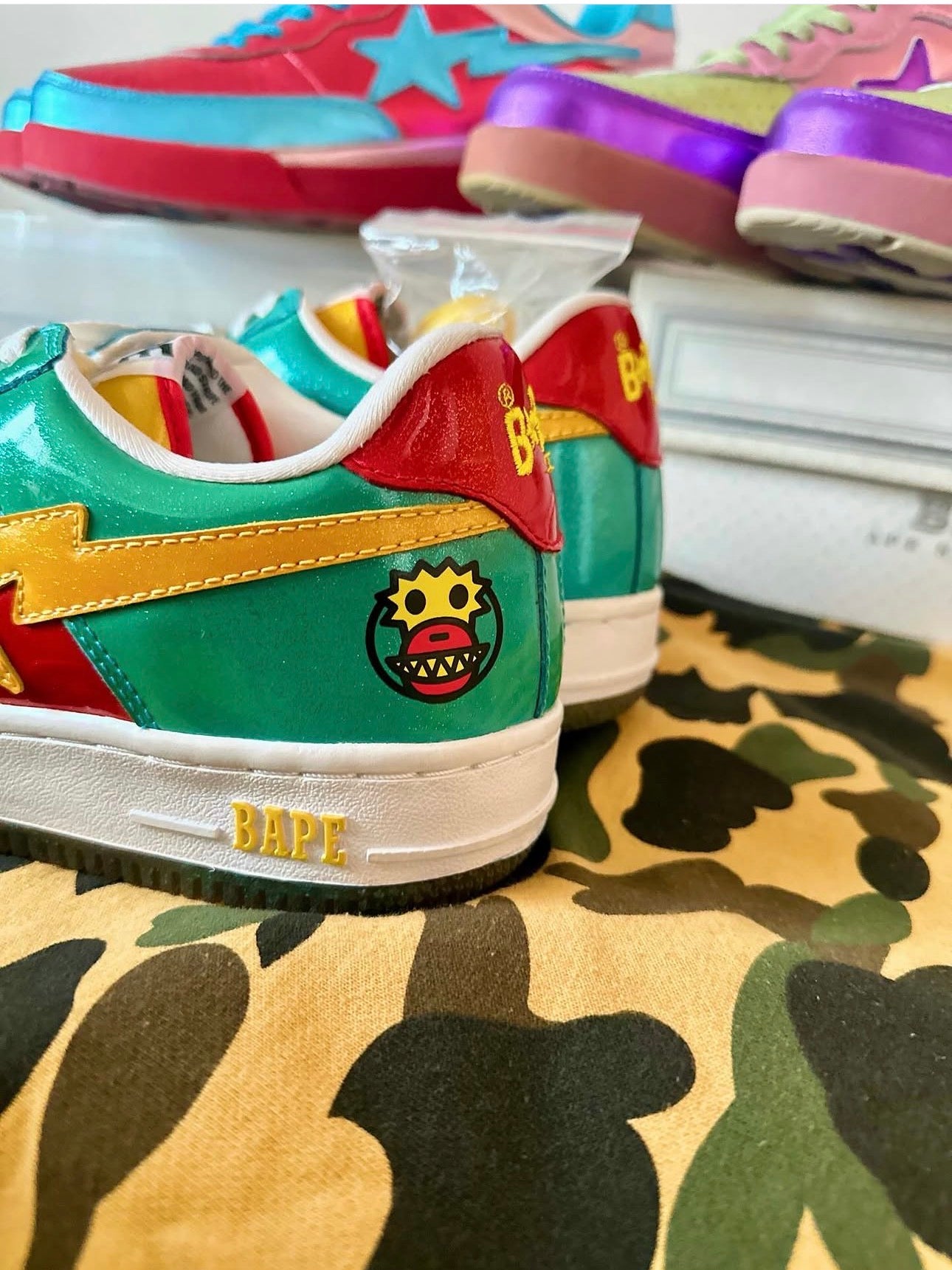 OG Bapesta Baby Milo Monster “Blue” Glitter 2009 Rare Size 9 (DEADSTOCK)