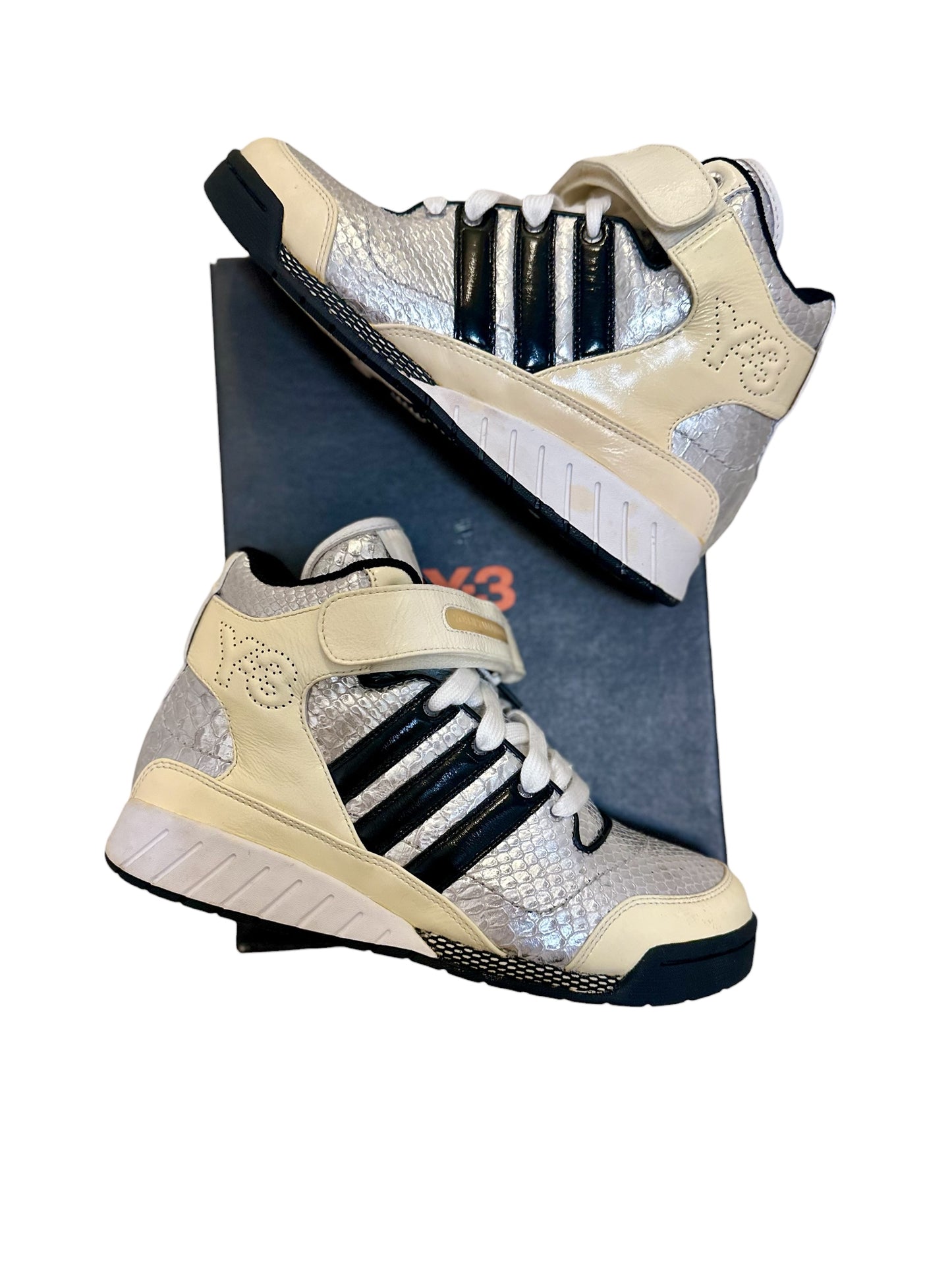 Y-3 Adidas, Spring/Summer 2004 High Fashion BBal Mid High-Top Sneaker & Yohji Yamamoto Y-3 Adidas Fall/Winter 2005 metallic Down Puffer Jacket