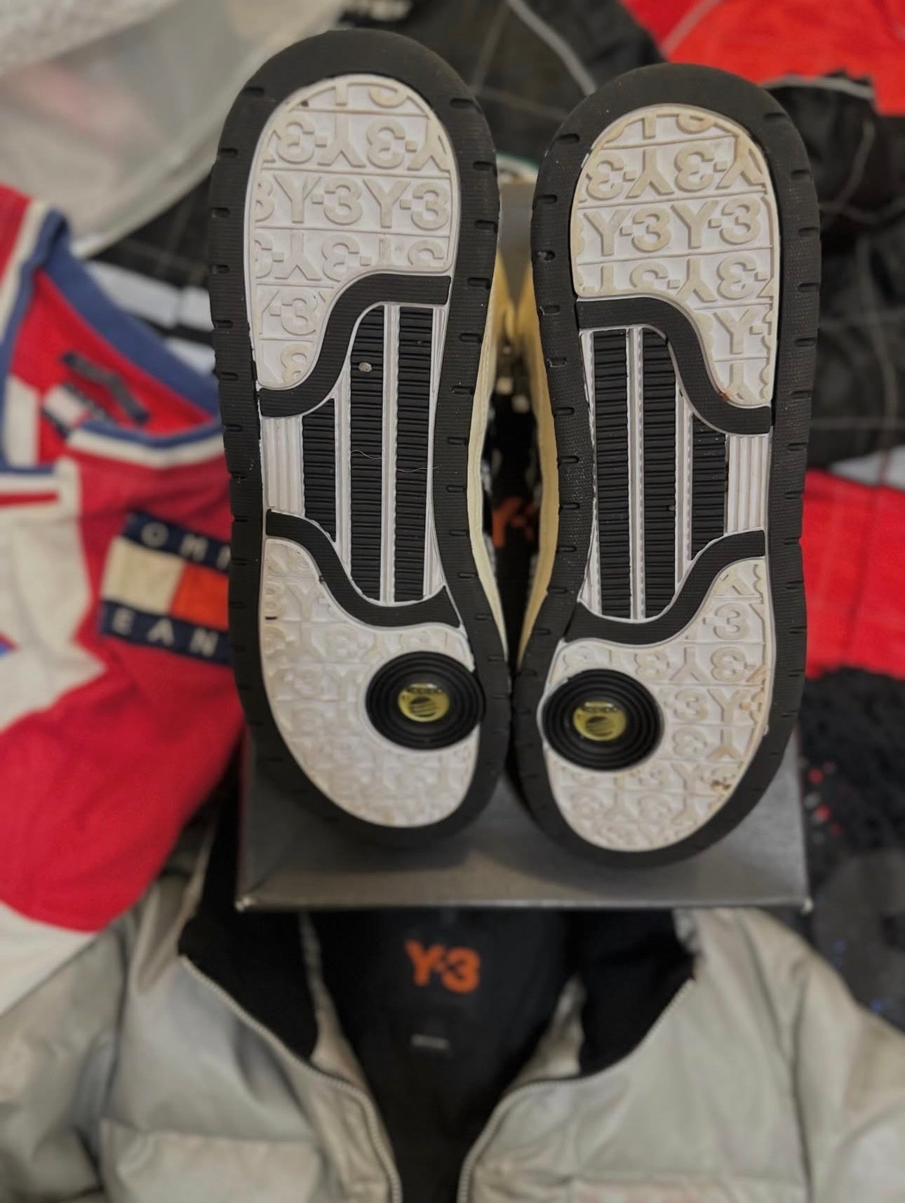 Y-3 Adidas, Spring/Summer 2004 High Fashion BBal Mid High-Top Sneaker & Yohji Yamamoto Y-3 Adidas Fall/Winter 2005 metallic Down Puffer Jacket