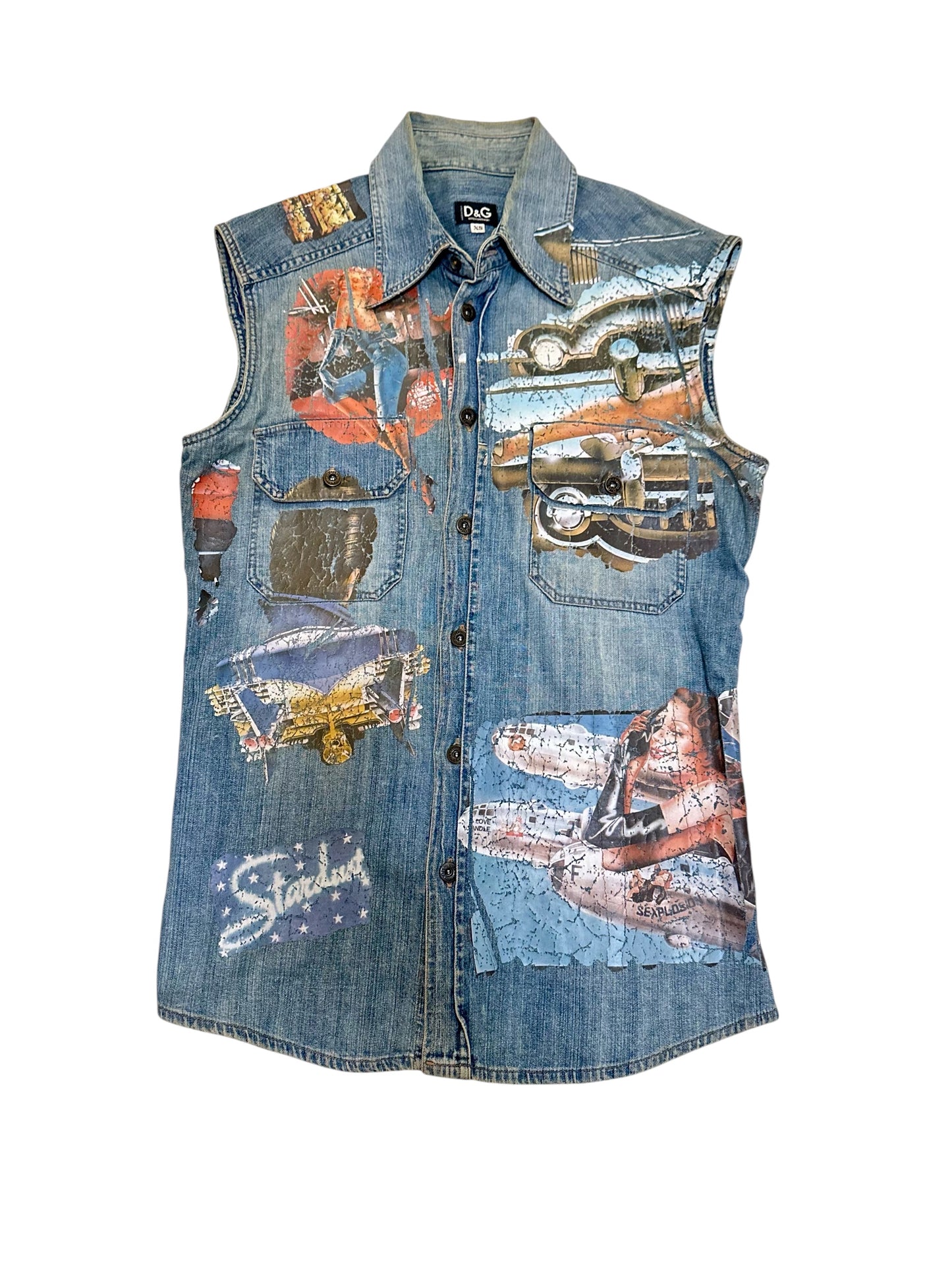 Vintage Spring/Summer 2002 collection D&G sleeveless denim vest